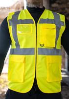 Korntex KX802 Executive Multifunctional Safety Vest Berlin - Signal Yellow - S - thumbnail