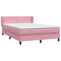 Boxspring met matras fluweel roze 160x210 cm - thumbnail