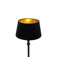 QAZQA Vloerlamp met 45 cm kap zwart met gouden binnenkant - Classico - thumbnail