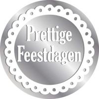 Stickers Prettige Feestdagen Zilver - thumbnail