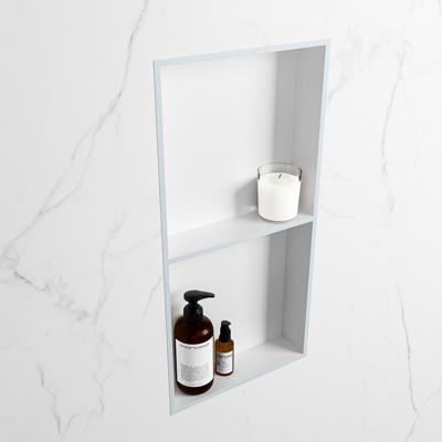 MONDIAZ EASY Nis 59,5x29,5cm in solid surface kleur Clay | Talc. 2 vakken geschikt voor in- of opbouw MONDIAZ EASY Nis 59,5x29,5cm in solid surface kleur Clay | Talc. 2 vakken geschikt voor in- of opbouw