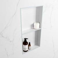 MONDIAZ EASY Nis 59,5x29,5cm in solid surface kleur Clay | Talc. 2 vakken geschikt voor in- of opbouw - thumbnail