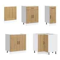 11-delige Keukenkastenset Lucca bewerkt hout artisanaal eiken - thumbnail