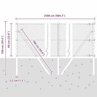 VidaXL Afrasteringspaal groen 25 x 0,6 m (25 mm gaas) staal en pvc - thumbnail