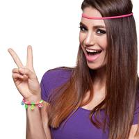 Hippie armbandje neon - thumbnail
