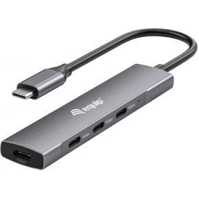Equip 128963 USB-C (USB 3.2 Gen 2) multiport hub 4 poorten Zwart, Zilver Equip 128963 USB-C (USB 3.2 Gen 2) multiport hub 4 poorten Zwart, Zilver