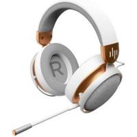Dark Project ONE SONO Draadloze gaming-headset (wit/goud), over-ear hoofdtelefoon, 3,5 mm, 25 uur batterij, afneembare omnidirectionele microfoon, metalen behuizing, compatibel met pc, PlayStation, - thumbnail