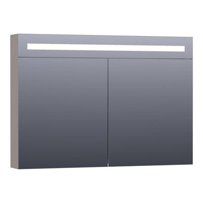 Brauer Promise Deluxe Spiegelkast - 100 cm - met Directe Verlichting - 2 Dubbelzijdige Spiegeldeuren - Mat Taupe