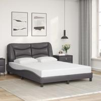 Bedframe zonder matras "Hvar" kunstleer grijs 140x190 cm - thumbnail