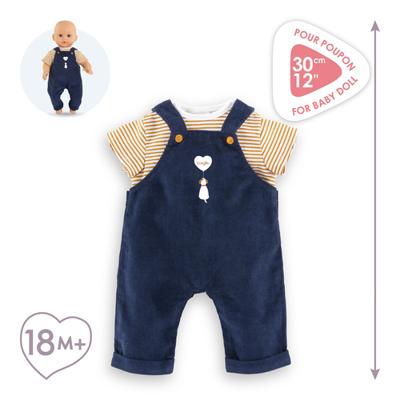 Corolle t-shirt en marineblauw overall, 30cm Corolle t-shirt en marineblauw overall, 30cm