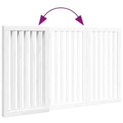 Hondenhek inklapbaar 3 panelen 150 cm populierenhout wit