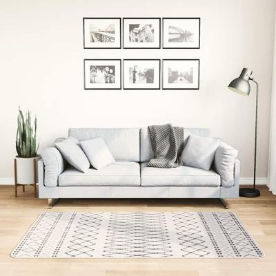 VidaXL Vloerkleed wasbaar anti-slip 80x150 cm zwart en wit VidaXL Vloerkleed wasbaar anti-slip 80x150 cm zwart en wit