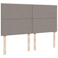 Boxspring met matras stof taupe 200x200 cm - thumbnail