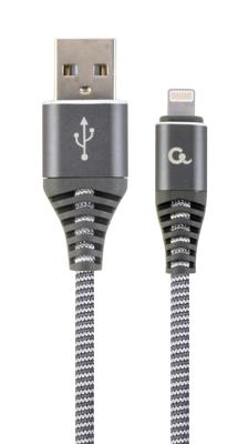GEMBIRD USB naar Lightning-kabel CC-USB2B-AMLM-2M-WB2 grijs wit/grijs 2 m