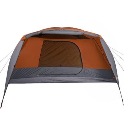 Tent 4-persoons 350x280x155 cm 190T taft grijs en oranje Tent 4-persoons 350x280x155 cm 190T taft grijs en oranje