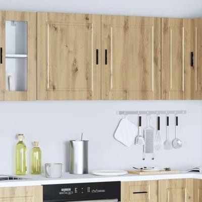Keukenbovenkasten 2 st Porto bewerkt hout artisanaal eikenkleur