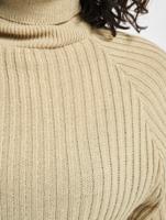 Missguided / trui Roll Neck Batwing Crop Co Ord in beige - thumbnail