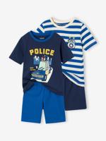 Set van 2 pyjamashorts voor jongens Politie koningsblauw - thumbnail