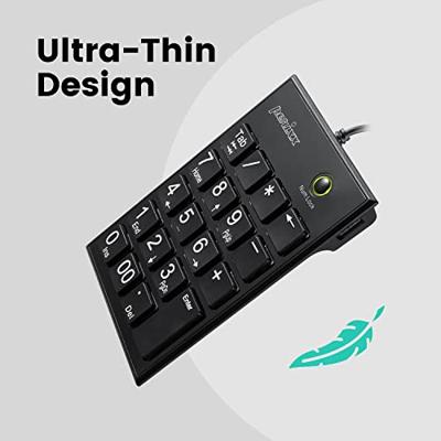Perixx PERIPAD-202 H B USB Numeriek toetsenbord Multimediatoetsen Zwart - thumbnail