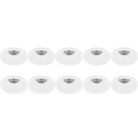 Spot Armatuur 10 Pack - Pragmi Pollon Pro - GU10 Inbouwspot - Rond - Wit - Aluminium - Verdiept - Ø82mm - thumbnail