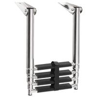 Boordladder inklapbaar met 4 sporten roestvrij staal - thumbnail