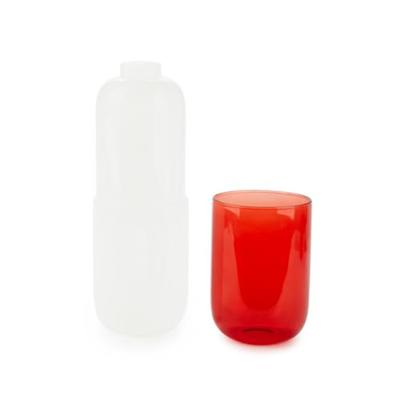 Bottle & Glass Water Pill 550 ml white/red