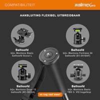 Walimex FT-1502 Pro Monopod 177cm - Stevig aluminium monopod - 10 kg draagvermogen - Fliplock snelsluitingen - Ideaal voor DSLR, DSLM en compacte camera's - Met polsband en tas - thumbnail