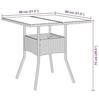 5-delige Tuinset met kussens poly rattan en glas beige - thumbnail
