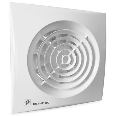 S en P Silent 100 CRZ badkamerventilator met instelbare nalooptimer wit