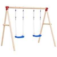 VidaXL Schommelzitjes 2 st met touwen 37x15 cm polyetheen blauw - thumbnail
