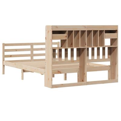 Bed met boekenkast zonder matras massief grenenhout 160x200 cm - thumbnail
