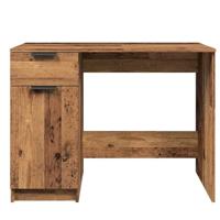 Bureau 100x50x75 cm bewerkt hout oud houtkleurig - thumbnail