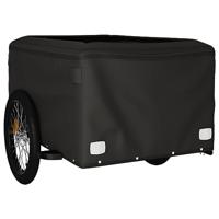 VidaXL Fietstrailer 45 kg ijzer zwart en blauw - thumbnail