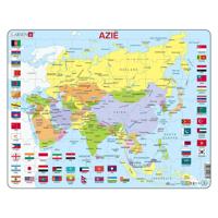 Selecta Larsen legpuzzel kaart azie met vlaggen, 70st. - thumbnail