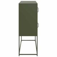Dressoir 100,5x39x107 cm koudgewalst staal olijfgroen - thumbnail