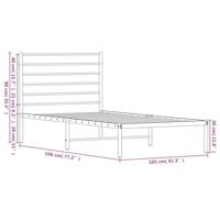 Bedframe met hoofdbord metaal wit 100x190 cm - thumbnail