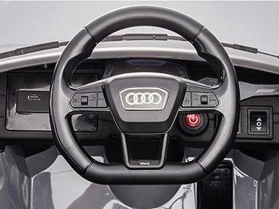 Audi RS6, 12-volt elektrische kinderauto met rubberen banden, leren zitje en meer!