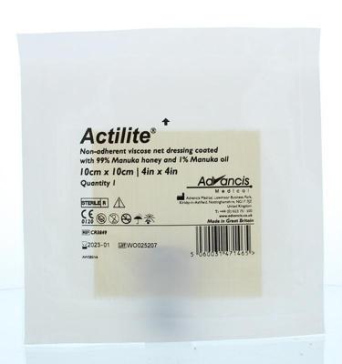 Advancis Actilite manuka non adhesive 10 x 10 1 Stuks Advancis Actilite manuka non adhesive 10 x 10 1 Stuks