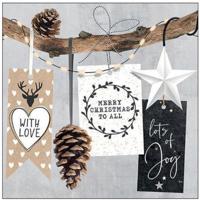 Ambiente servet 33cm christmas hangtags - thumbnail