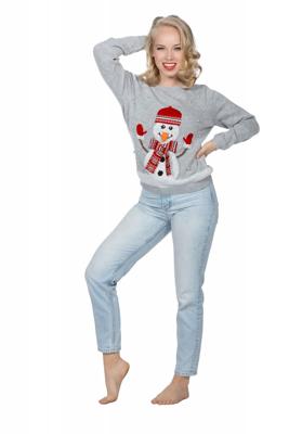 Kersttrui grijs snowman