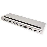 VALUE USB-C Multiport Docking Station, 4K HDMI/DP, VGA, USB, Kaartlezer, PD, LAN, Audio - thumbnail