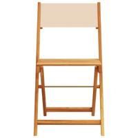 Tuinstoelen 6 st inklapbaar stof en massief hout beige - thumbnail