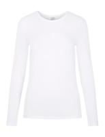 Dames ondershirt lange mouw - Long Tee - Katoenen T-shirt lange mouwen - Wit - Zwart - thumbnail