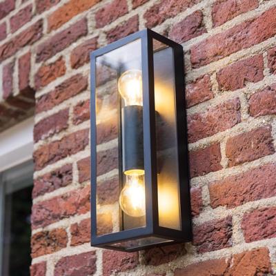 Alma LED Wandlamp Dimbaar - 2x E27 Fitting - Up & Down light - Muurlamp - Muurverlichting - IP44 voor binnen en buiten - Zwart - Wandlantaarn Alma LED Wandlamp Dimbaar - 2x E27 Fitting - Up & Down light - Muurlamp - Muurverlichting - IP44 voor binnen en buiten - Zwart - Wandlantaarn