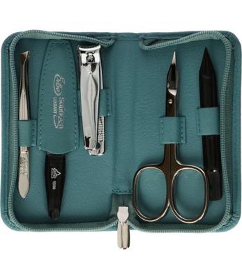Erbe Solingen 5-delige manicure etui met ritssluiting turquoise (erbe9204)