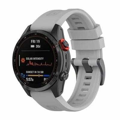 By Qubix - Siliconen sportbandje - Grijs - Compatible met Garmin Instinct 3 / Instinct E - 45mm - Compatible Garmin bandje - Bandbreedte: 22mm