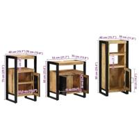 Badkamermeubelset met plank 3 pcs Bruin Massief Mango Hout - thumbnail