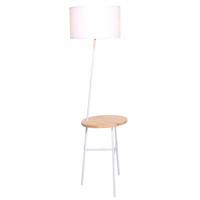 Vloerlamp DKD Home Decor Wit Bruin Polyester Metaal Pijnboom (40 x 65 x 152 cm) - thumbnail