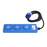 ProPlus CEE 3 weg / Schuko stekkerdoos 1,5 meter - thumbnail