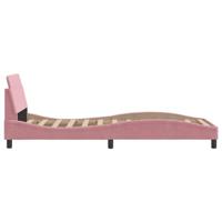Bedframe met hoofdeinde zonder matras 80x200 cm fluweel roze - thumbnail